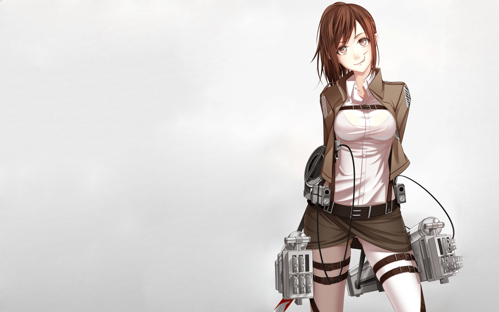 1680x1050 #anime, #Blouse Sasha, #anime girls, #simple background, #Shingeki no Kyojin, #manga, wallpaper. Mocah HD Wallpaper
