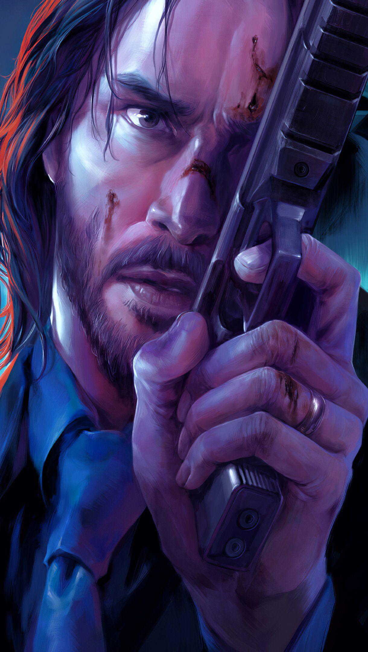 1220x2160 John Wick and dogs Wallpaper 4k HD