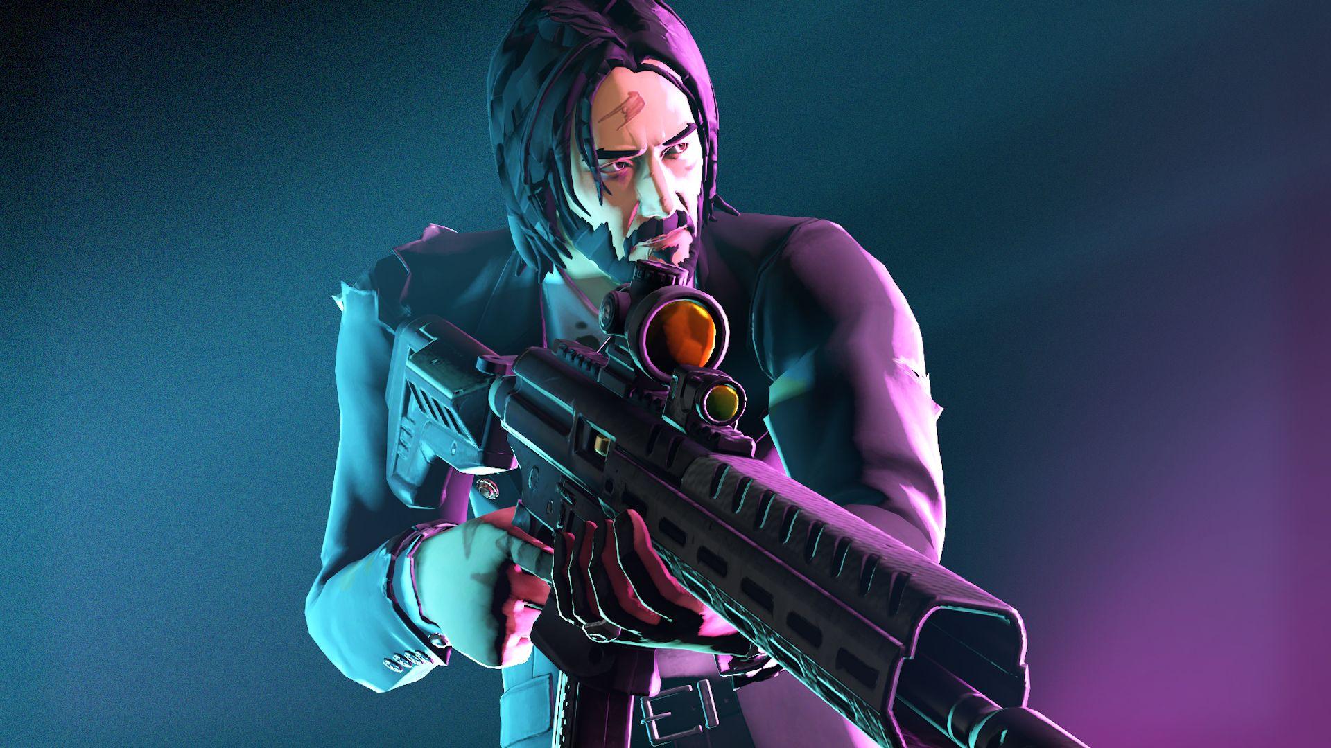 1920x1080 John Wick Fortnite Wallpaper