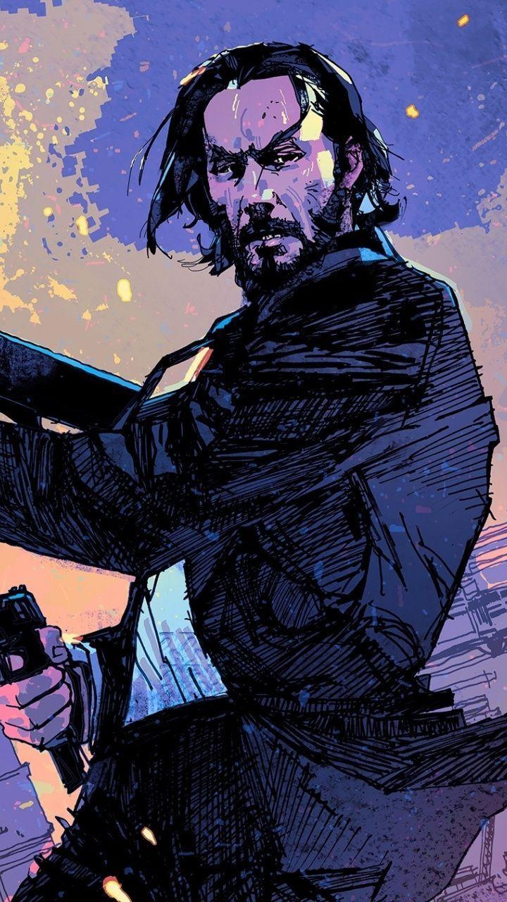 720x1280 magnificent wallpaper John wick actor Keanu Reeves movie art 7201280 wallpaper. Art, Movie art, John wick