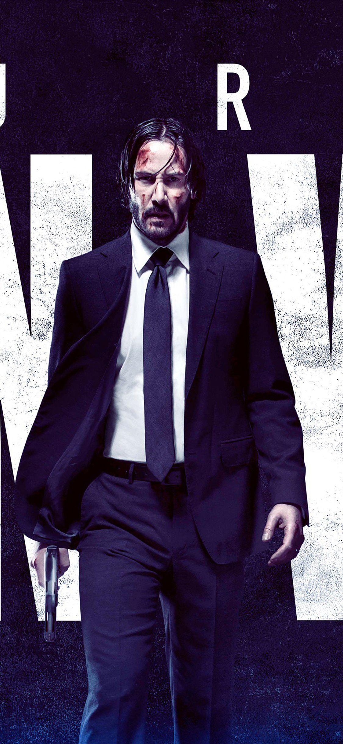 1125x2436 john wick reloaded film illustration art