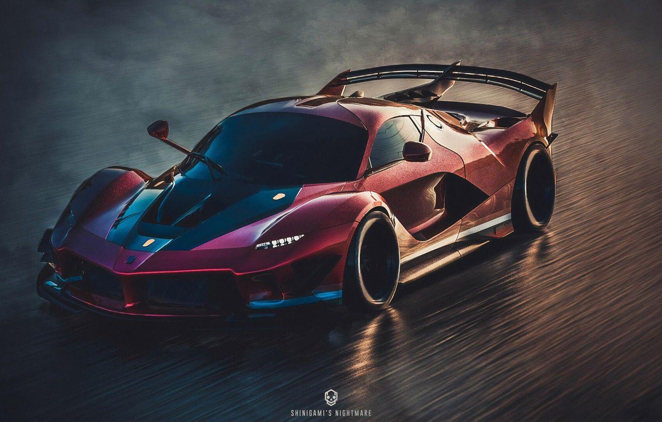 1332x850 Wallpaper rendering, Ferrari, art, FXXK, by Shinigami's Nightmare image for desktop, section ferrari