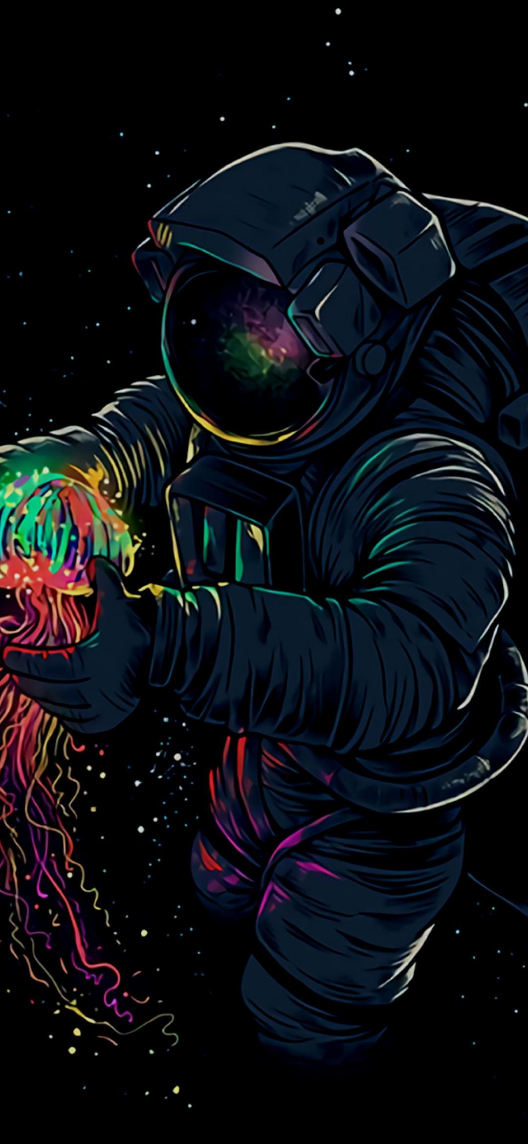 1080x2340 Astronaut With Jellyfish 1080x2340 Resolution Wallpaper, HD Artist 4K Wallpaper, Image, Photo and Background