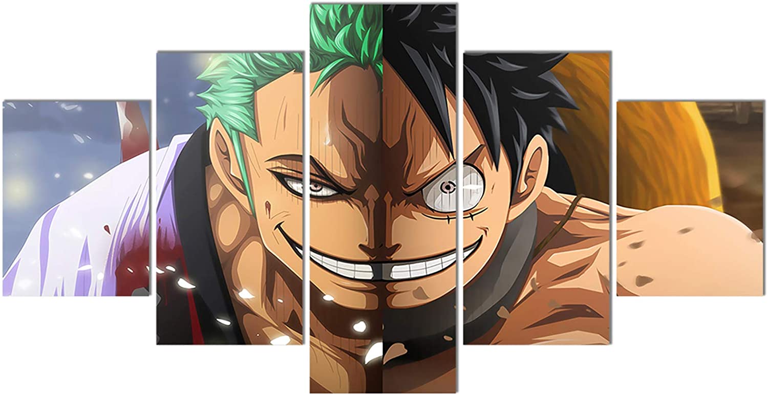 1500x772 Anime One Piece Luffy Zoro New Wanocountry Kaido HD Poster Print on Canvas Painting for Living Room Decor Wall Art (Unframed, Wano): Posters & Prints
