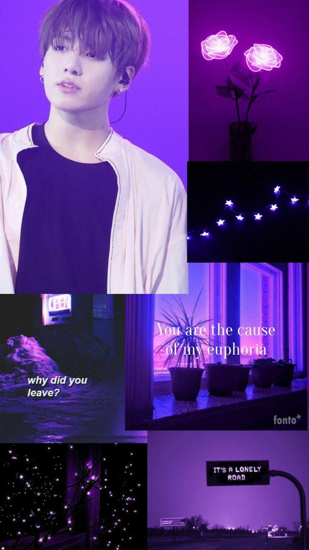 1080x1920 again#jungkook#purple#euphoria#diy#wallpaper#diy#aesthetic#comel. Purple aesthetic, Bts aesthetic picture, Purple wallpaper iphone