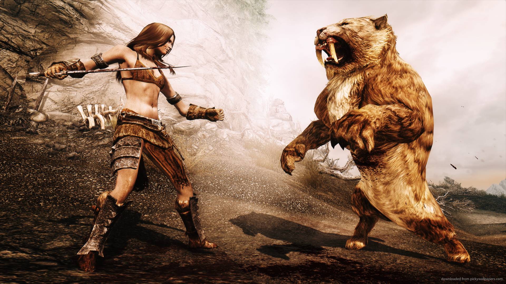 1920x1080 Saber Tooth Tiger Wallpaper