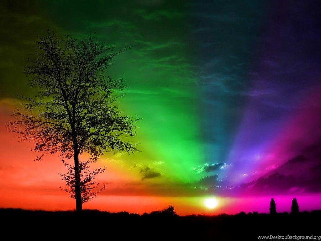 1024x768 Natural Rainbow HD Wallpaper