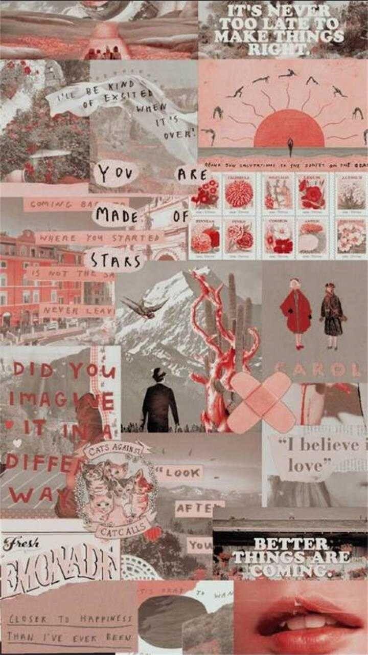 720x1280 Pink Aesthetic Collage Wallpaper