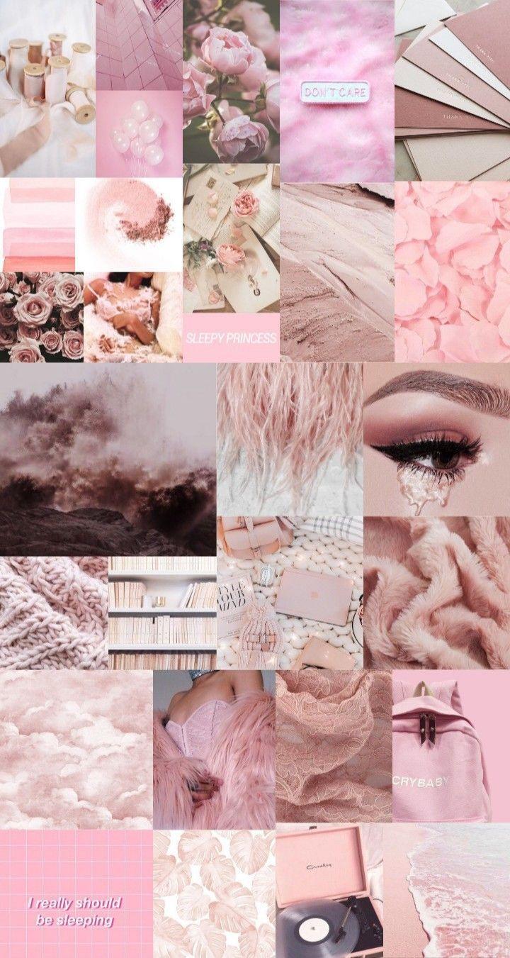 Pink Aesthetic Collage Desktop Wallpaper