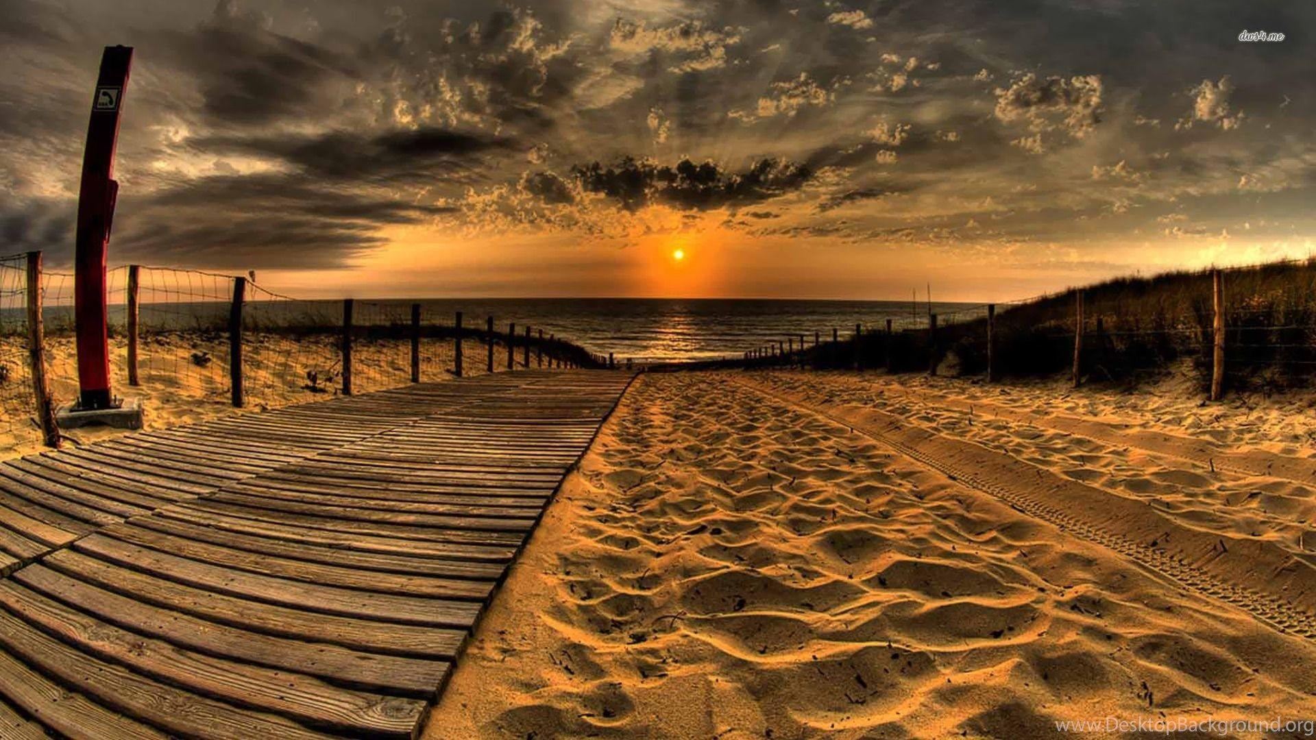 1920x1080 Sunset Beaches Wallpaper Desktop Background