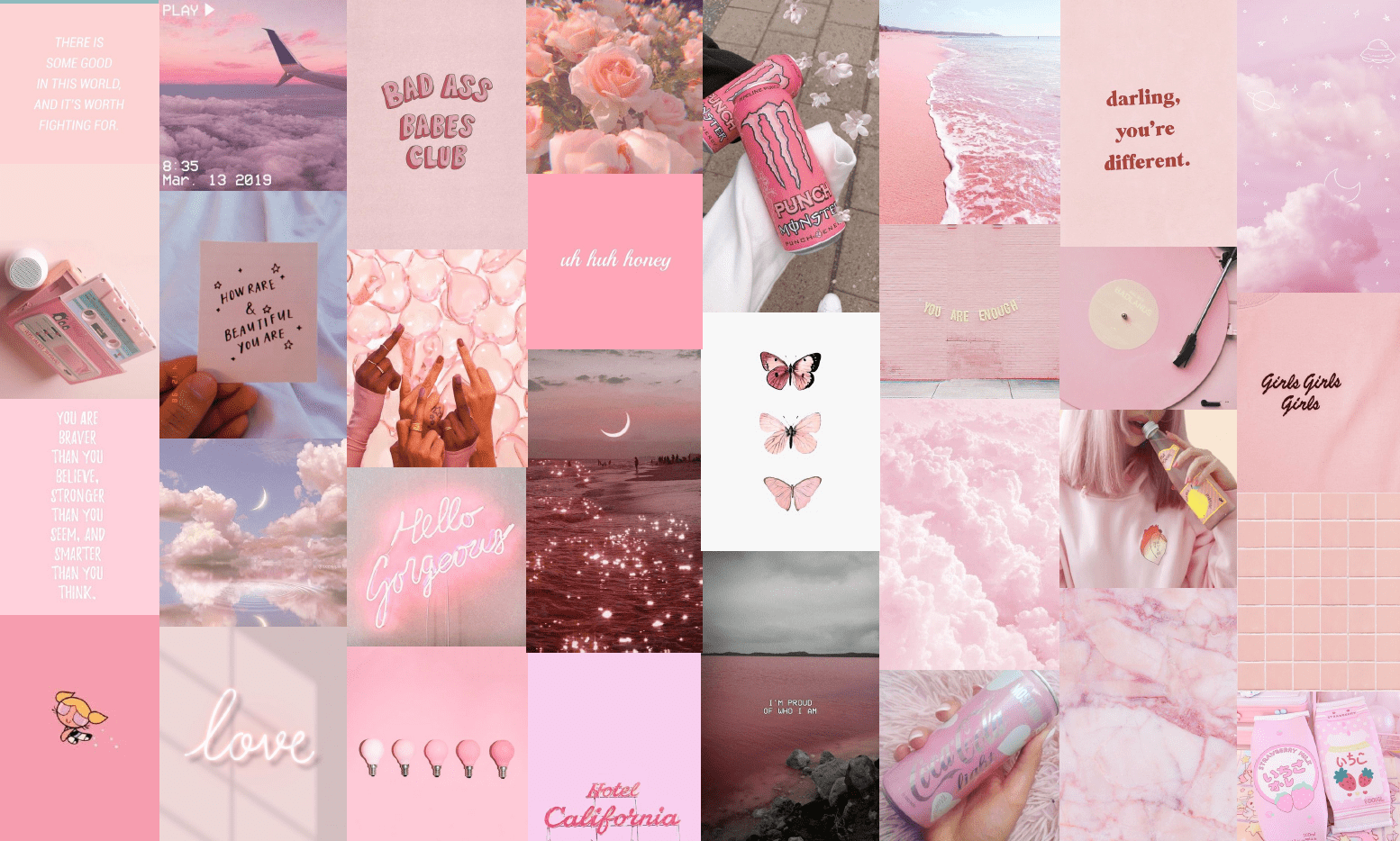 1554x934 Pastel Pink Aesthetic Collage Wallpaper Laptop