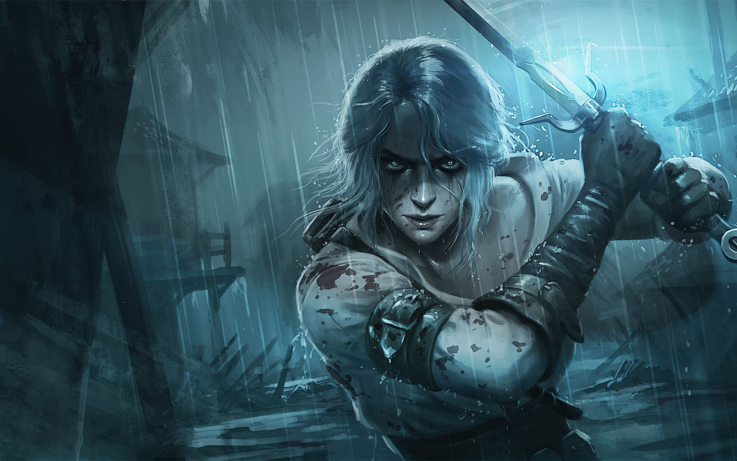 2560x1600 ciri the witcher 3 wild hunt art 5k MacBook Air Wallpaper Download
