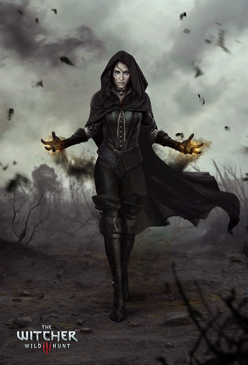 800x1180 The witcher 3: wild hunt, yennefer, magic, cape, walking, artwork, gloves, Games, HD phone wallpaper