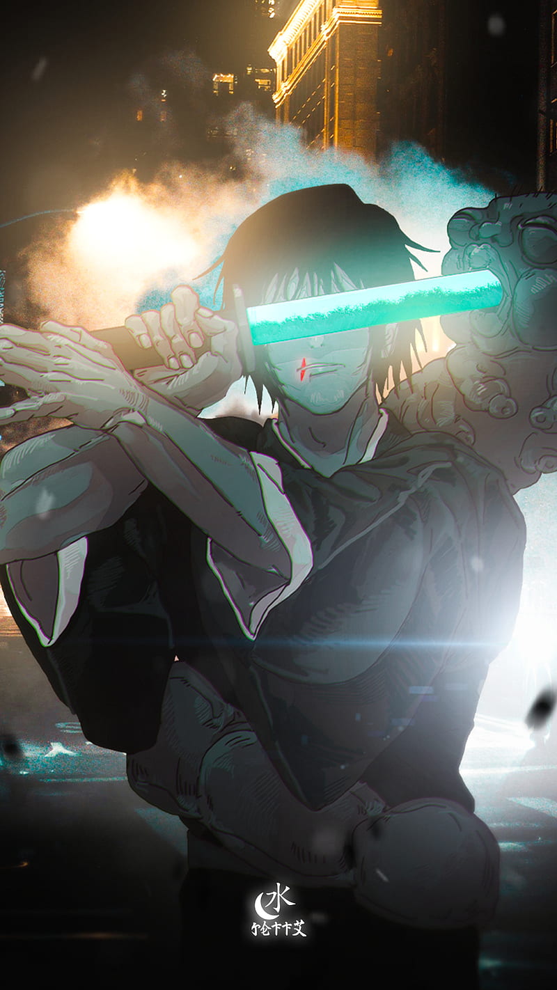 800x1422 TOJI FUSHIGURO, sword, jujutsu kaisen, city, anime, HD phone wallpaper