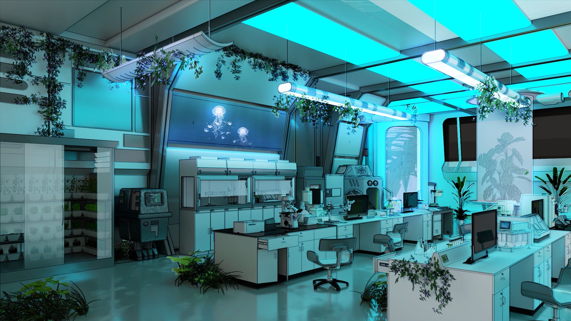 1920x1080 Omorphia Visual Abandoned Sci Fi Lab