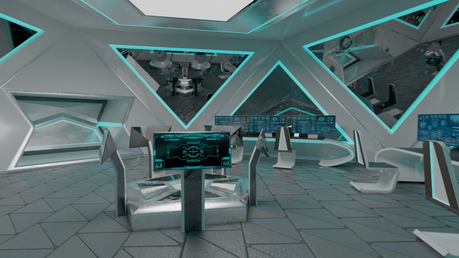 1920x1080 Sci Fi Futuristic Lab 3D Model