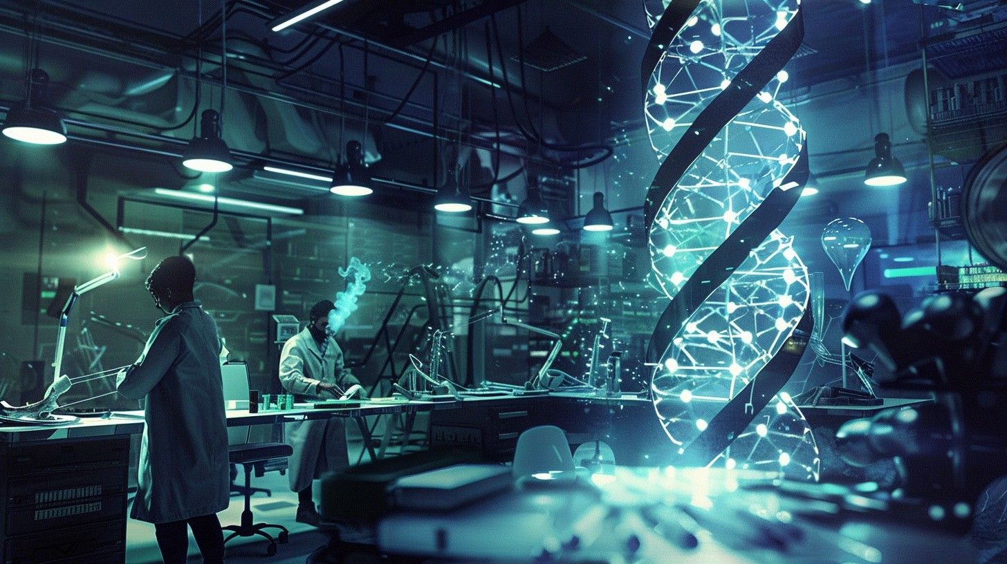 1456x816 Download Futuristic Laboratory Scene Image, Technology, Dna