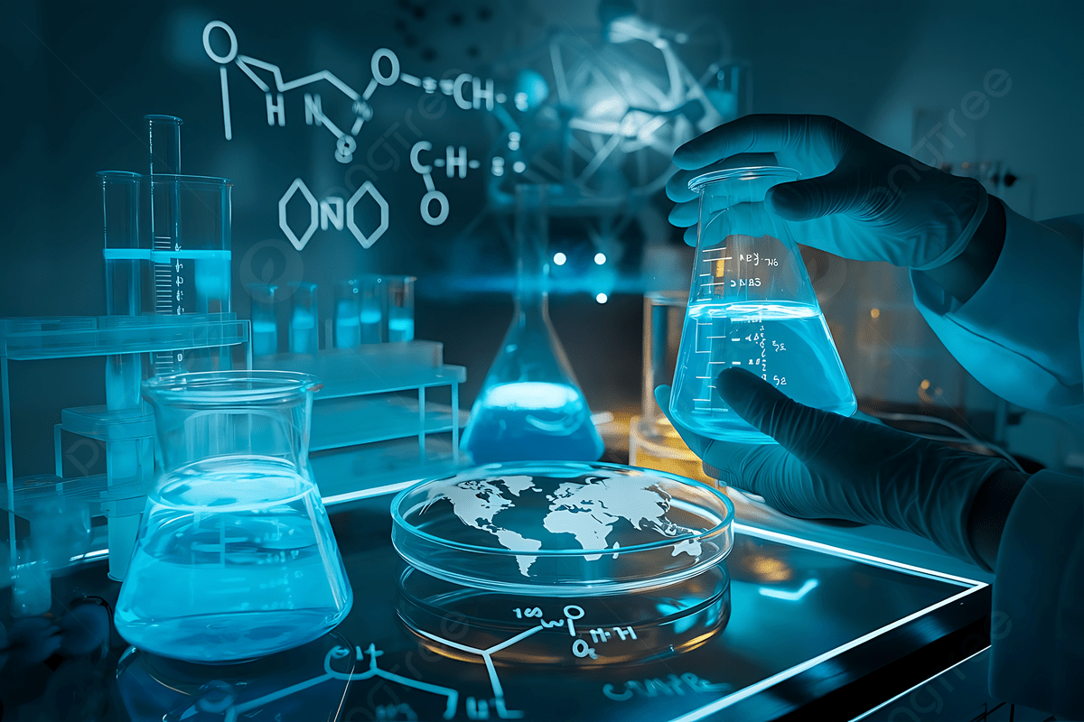 1200x800 Futuristic Science Laboratory With Glowing Chemicals And Atmospheric Lighting, Science Laboratory, Chemical Formulas, Molecular Structures Background Image And Wallpaper for Free Download