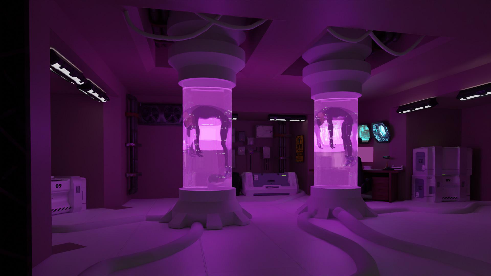 1920x1080 I'm Trying To Make A Sci Fi Lab Scene For A Project. What Else Should I Add Remove? (Want It To Look A Little Bit More Realistic)