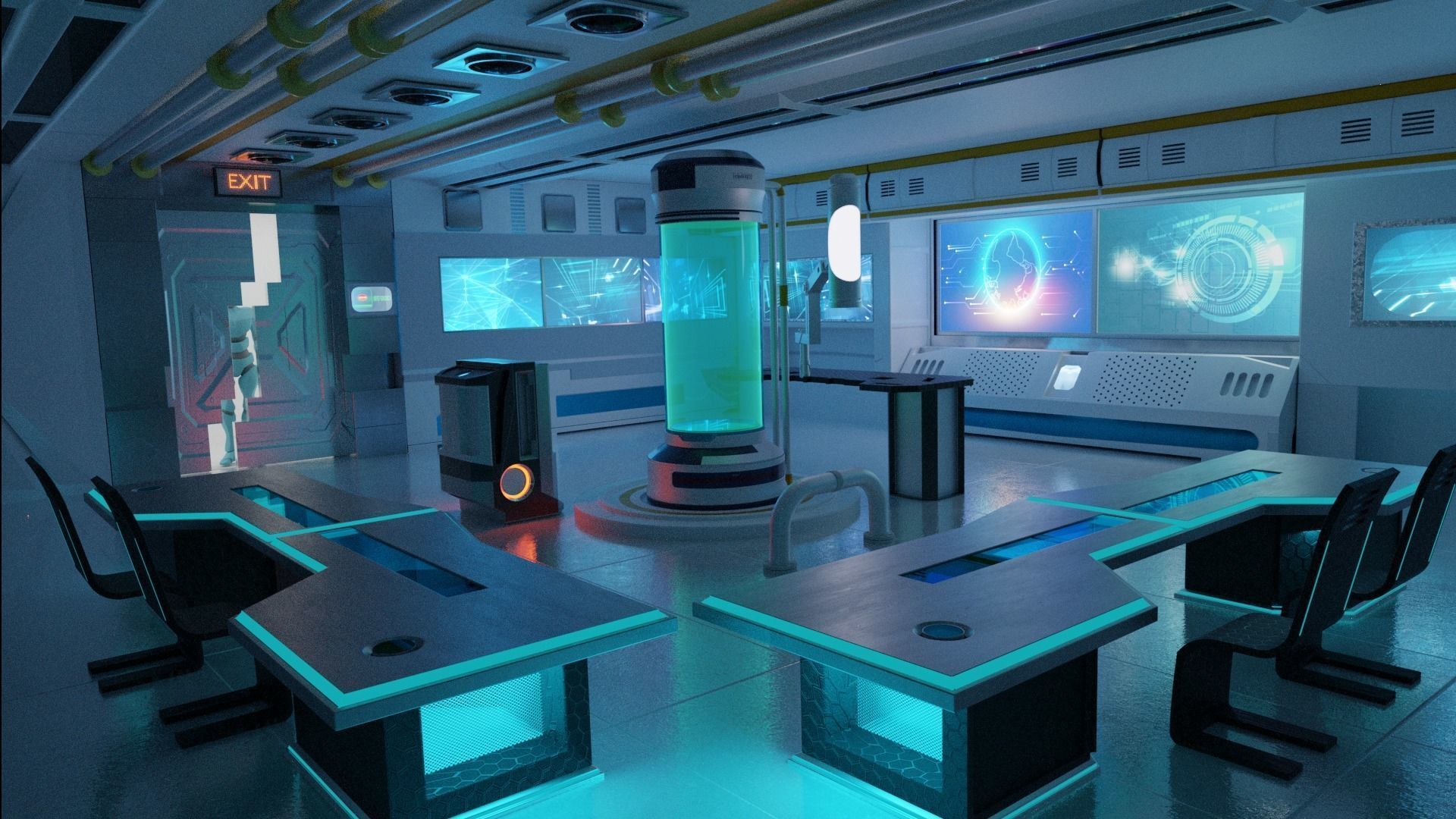 1920x1080 Scifi laboratory 3D model