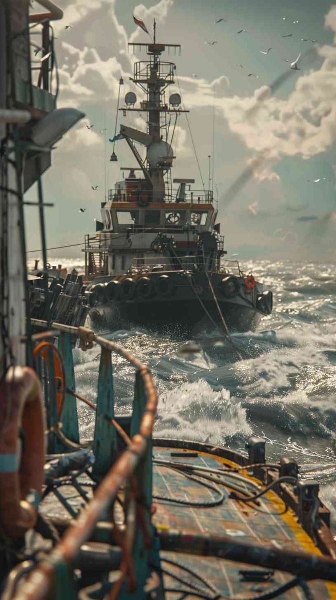 673x1200 Picture of a Tugboat 4K HD Wallpaper