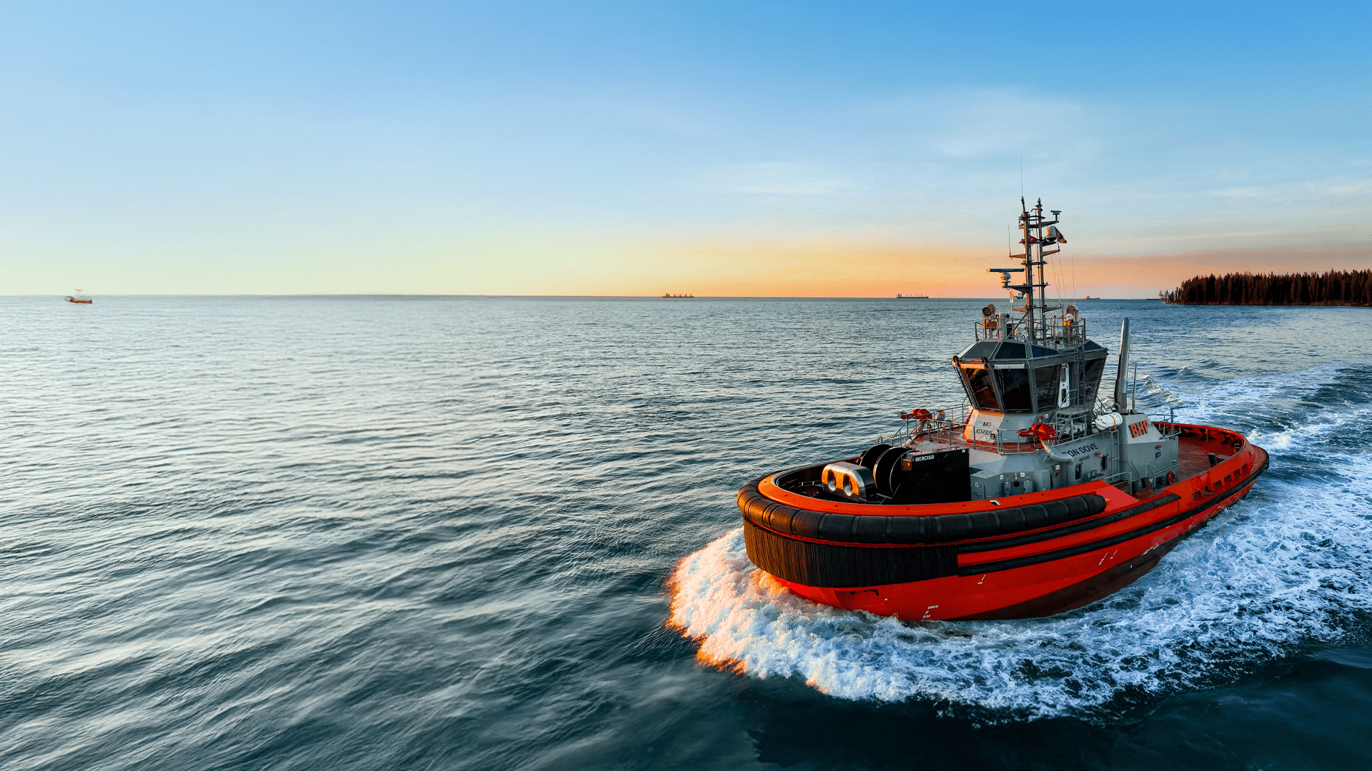1920x1080 Tugboats On Water