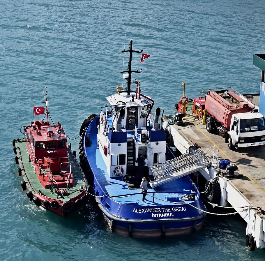 910x896 HD wallpaper: Boat, Tug, Ship, Sea, Vessel, shipping, transport, cargo, harbour