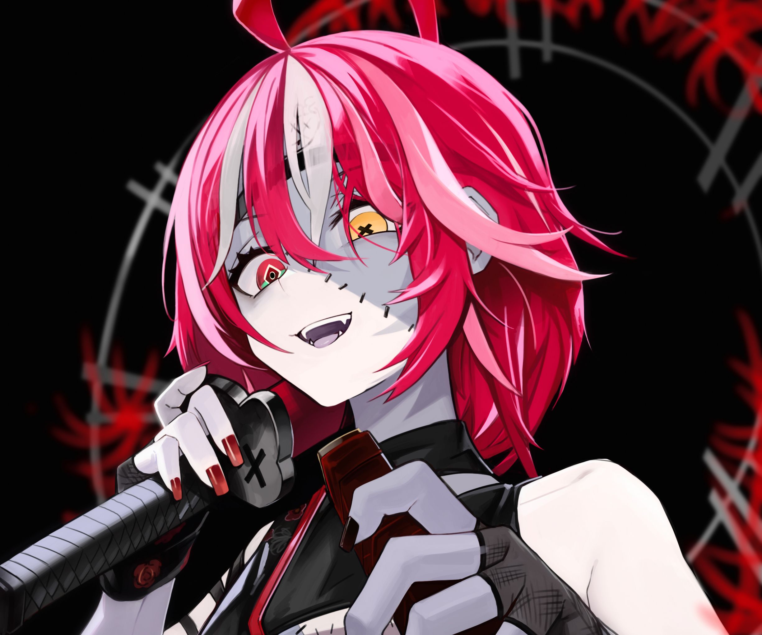 2450x2042 Download Hololive Kureiji Ollie Anime Virtual Youtuber HD Wallpaper by ANIZI / あにじx2042