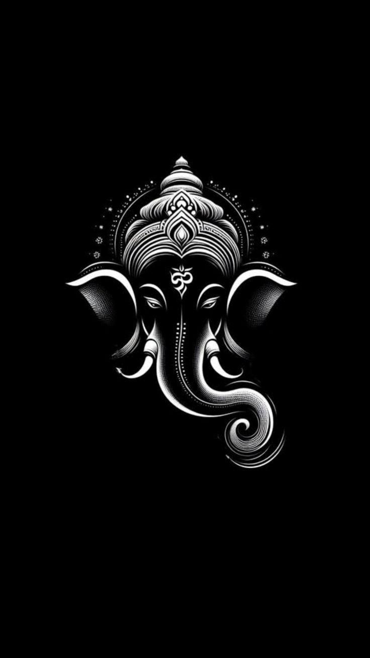 736x1308 Black Ganesha Wallpaper