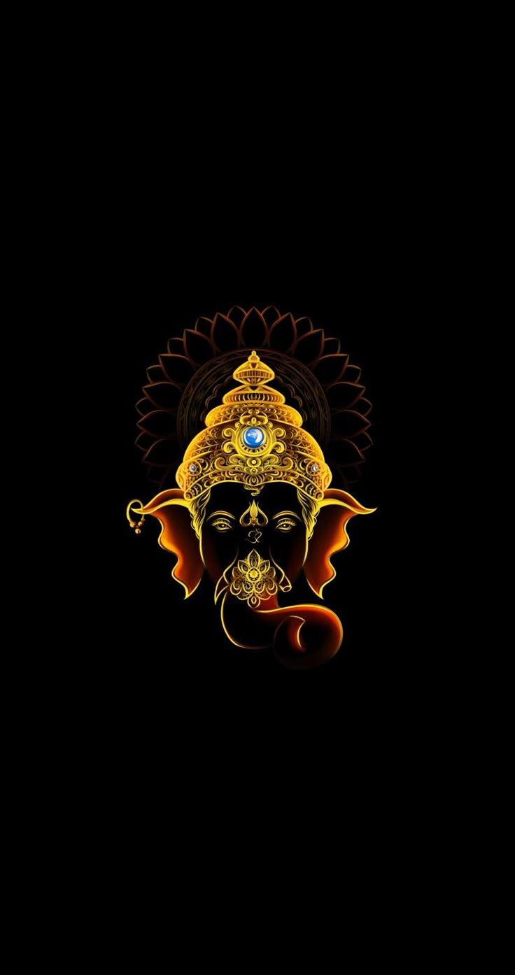 736x1394 TikTok · 4k wallpaper. Android wallpaper black, Ganesha art illustration, Ganpati bappa wallpaper