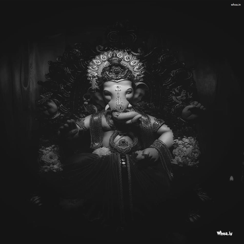 1000x1000 Black And White Latest Wallpaper Ganesha, Ganesh Photo DP