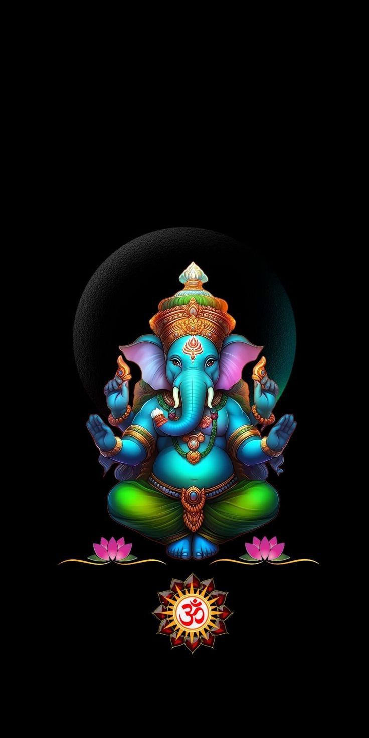 736x1472 Ganesh wallpaper iphone HD. Ganesh black background, Ganesh black wallpaper, Background image