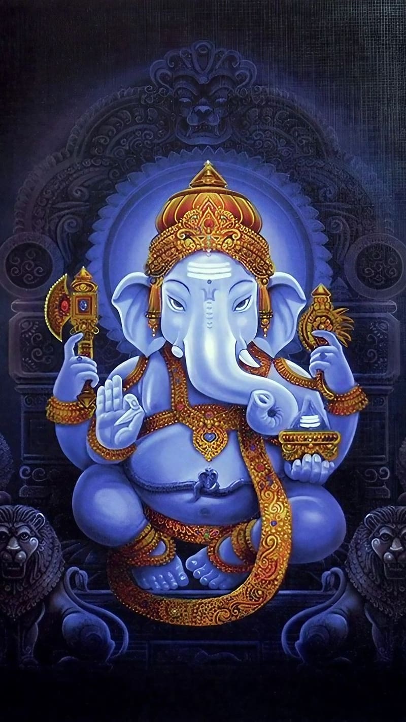 800x1422 Ganpati Bappa Ke, Dark Background, lord, god, HD phone wallpaper