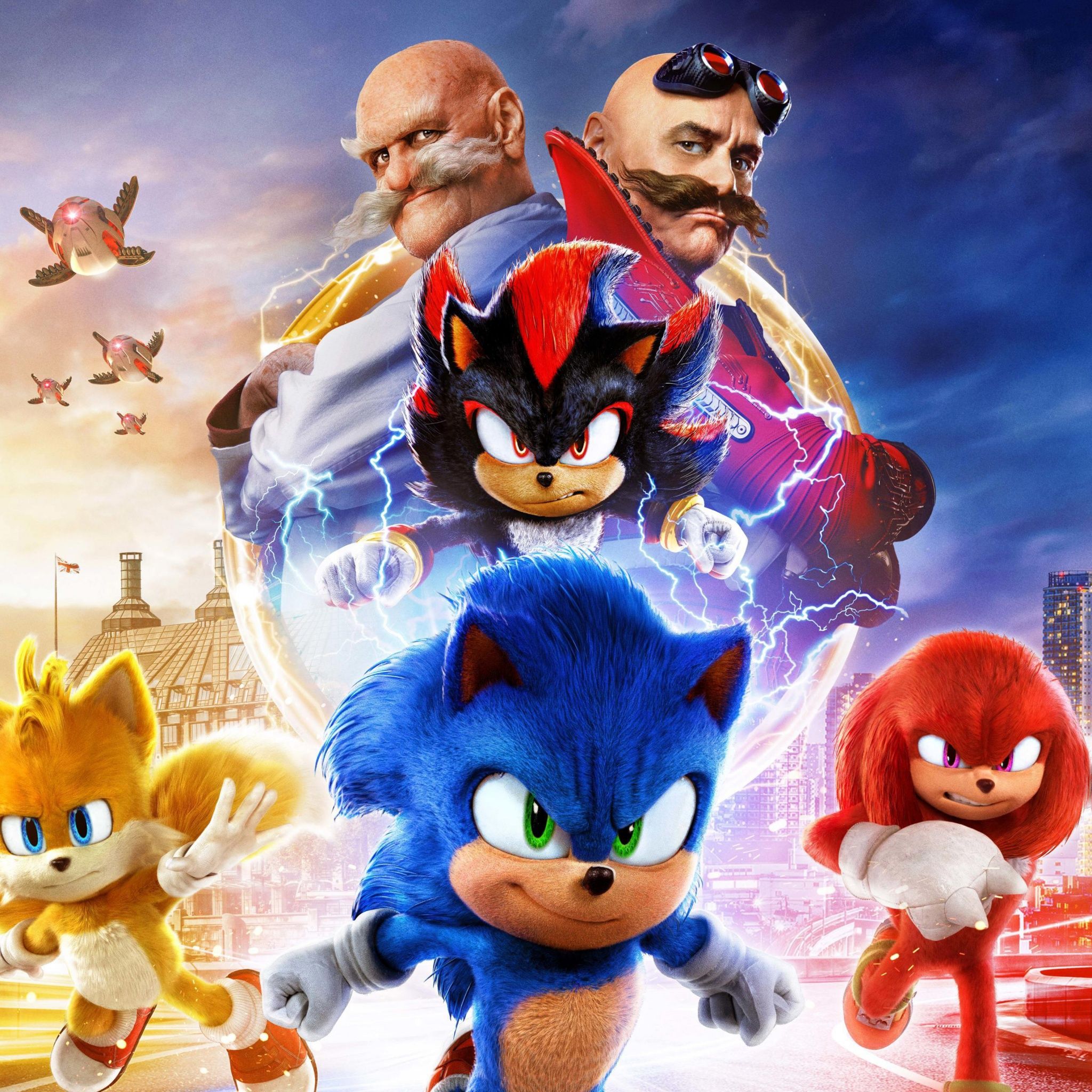 2048x2048 Sonic the Hedgehog 3 Wallpaper 4K, Ultrawide, Shadow the Hedgehog
