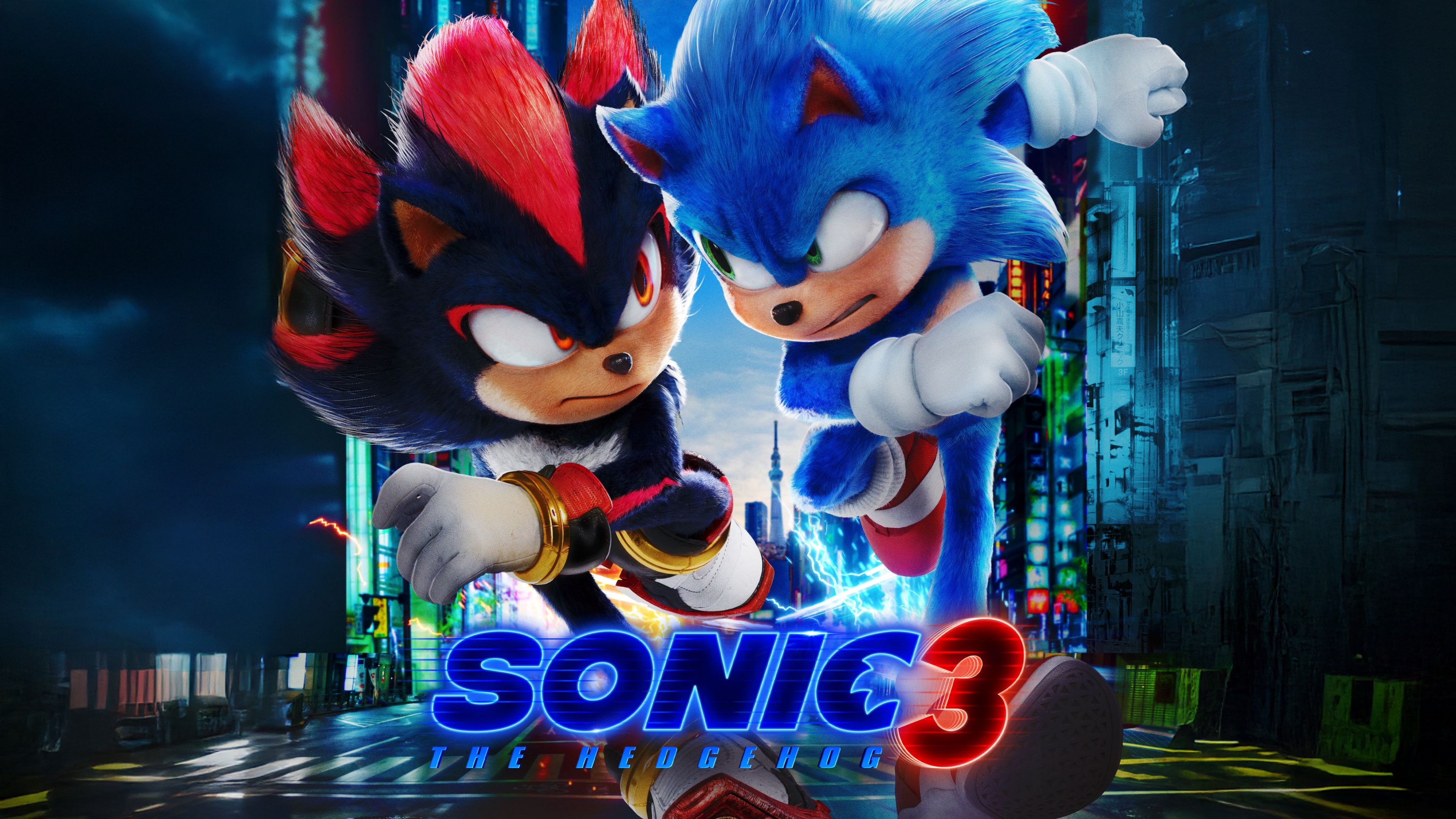 3840x2160 Sonic the Hedgehog 3 Wallpaper 4K, Cover Art, 2024 Movies
