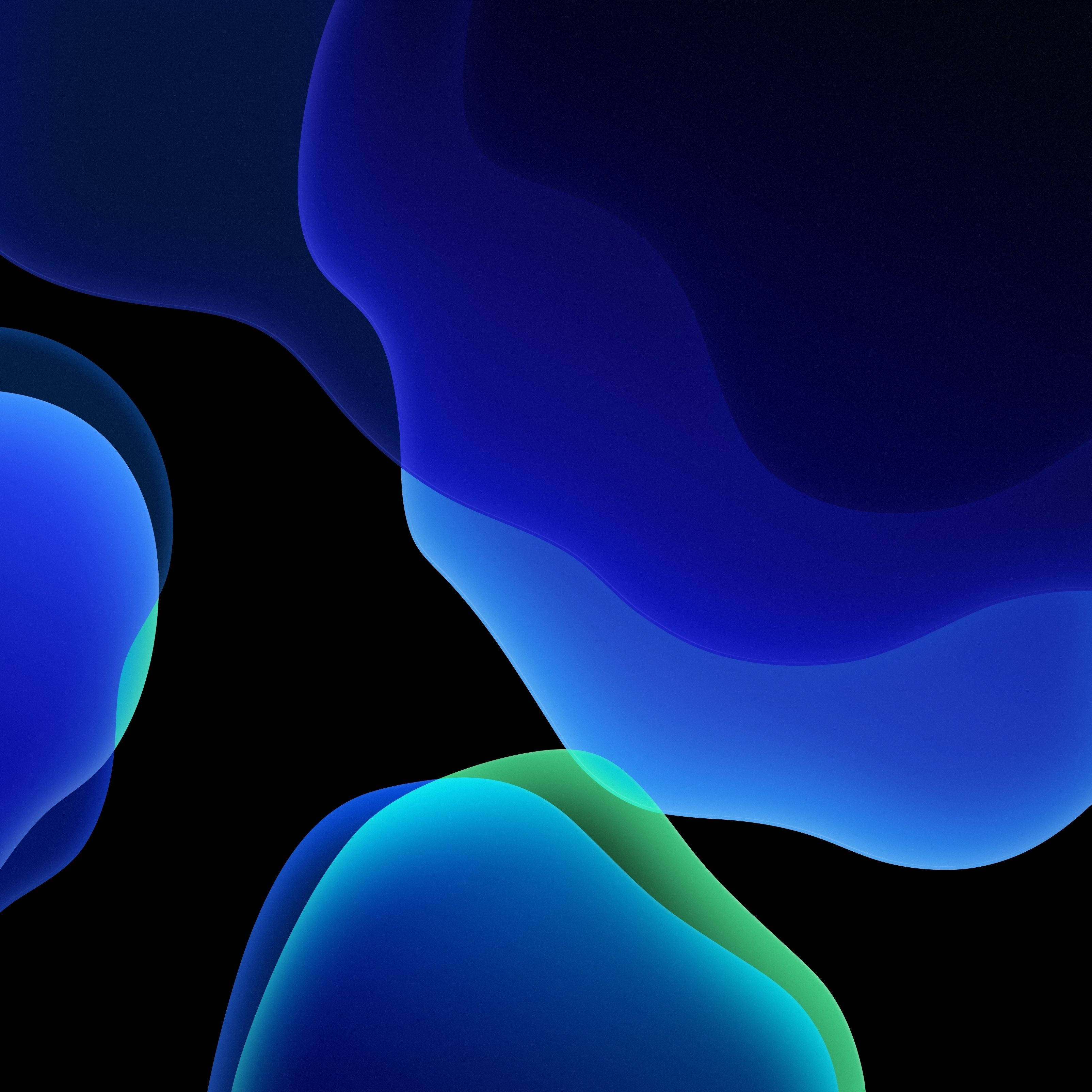 3208x3208 Download IOS 14 Abstract Blue Default Wallpaper