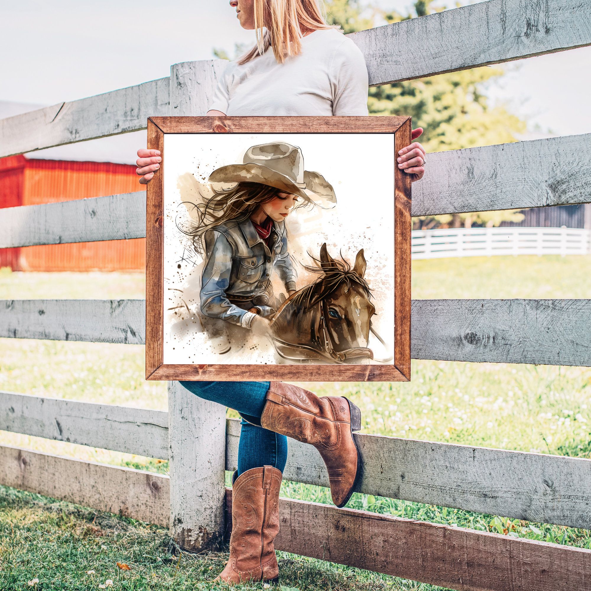 2000x2000 Playroom Cowgirl Wall Art, Cowgirl Nursery Print, Teen Girl Room Art, Girls Room Gift, Western Girls Decor, Country Girl Wall Art Printable