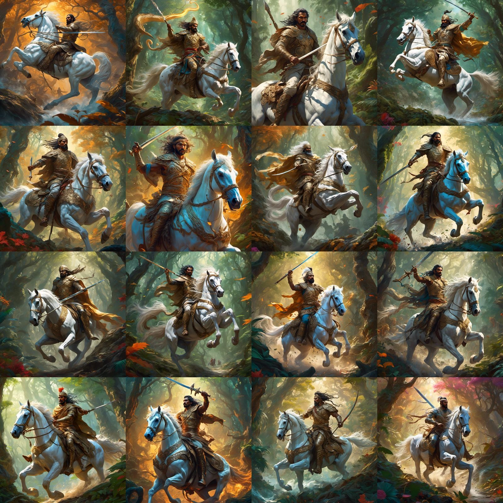 1600x1600 Gogaji the Warrior Saint on White Horse