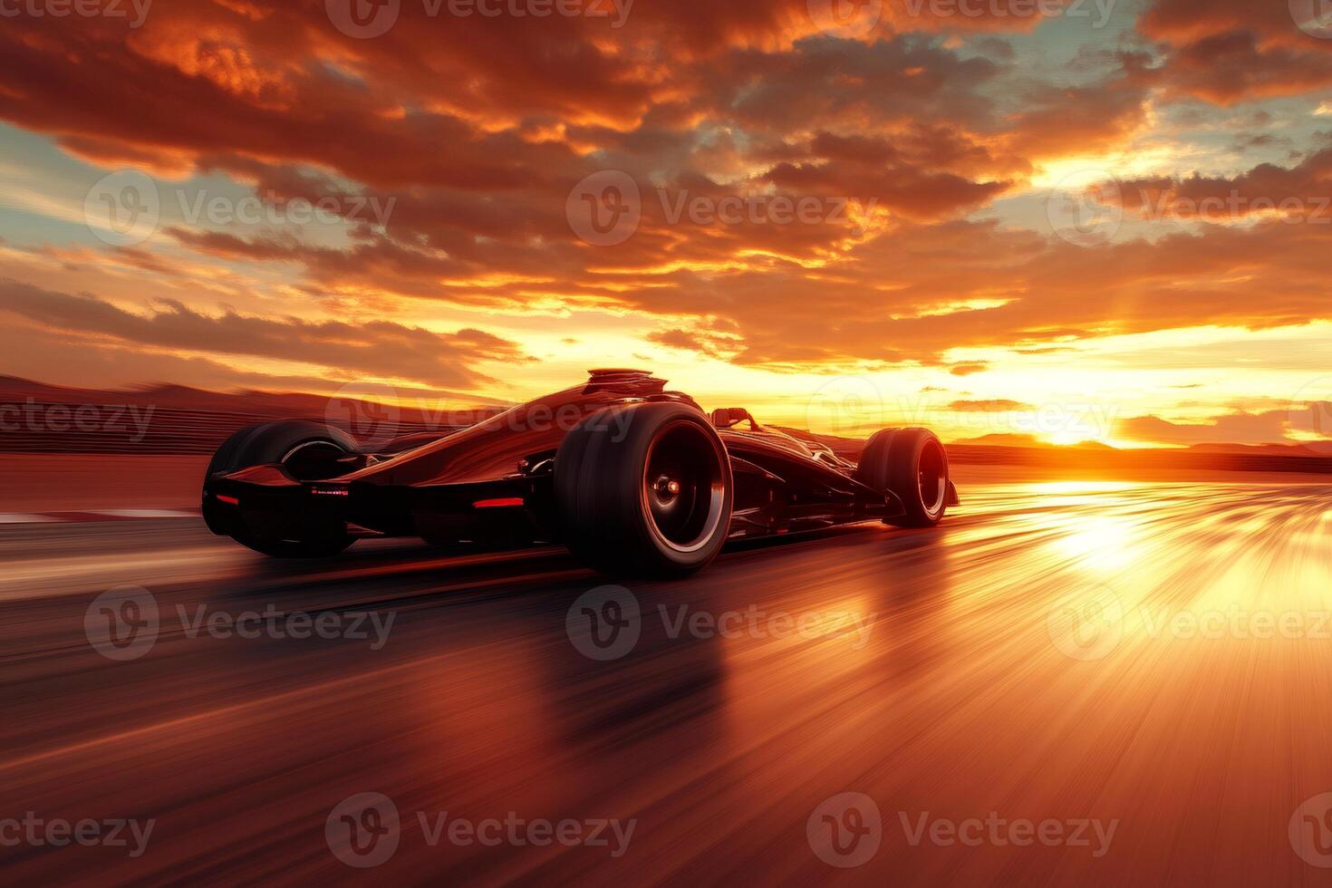1470x980 Modern sportscar driving fast on a circuit at sunset