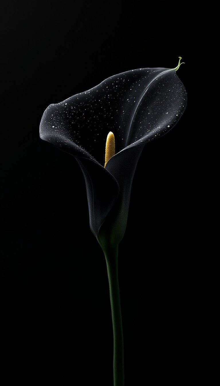 768x1344 Download Midnight Lily Blooms Image, Lily, Black