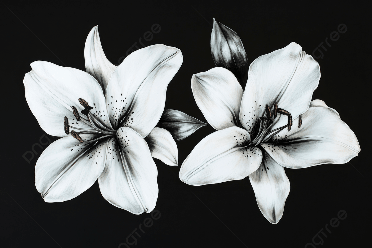 1200x800 Two White Lilies On A Black Background, Two, White Lilies, Black Background Background Image And Wallpaper for Free Download