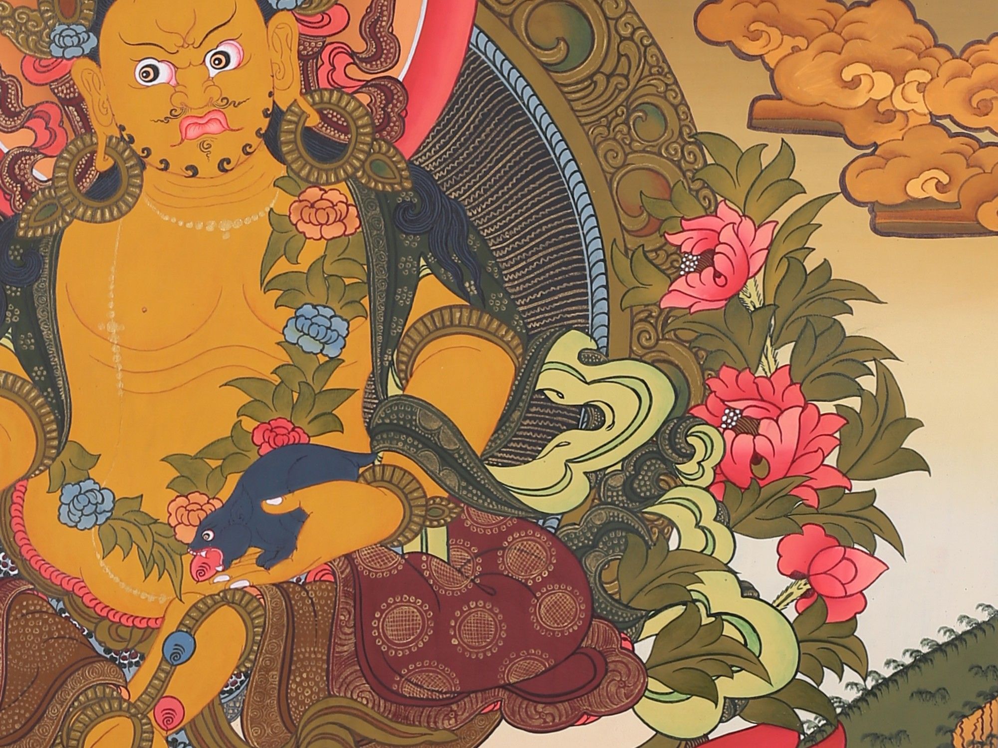2000x1500 Jambala God of Wealth Thangka Art (Brocadeless). Exotic India Art