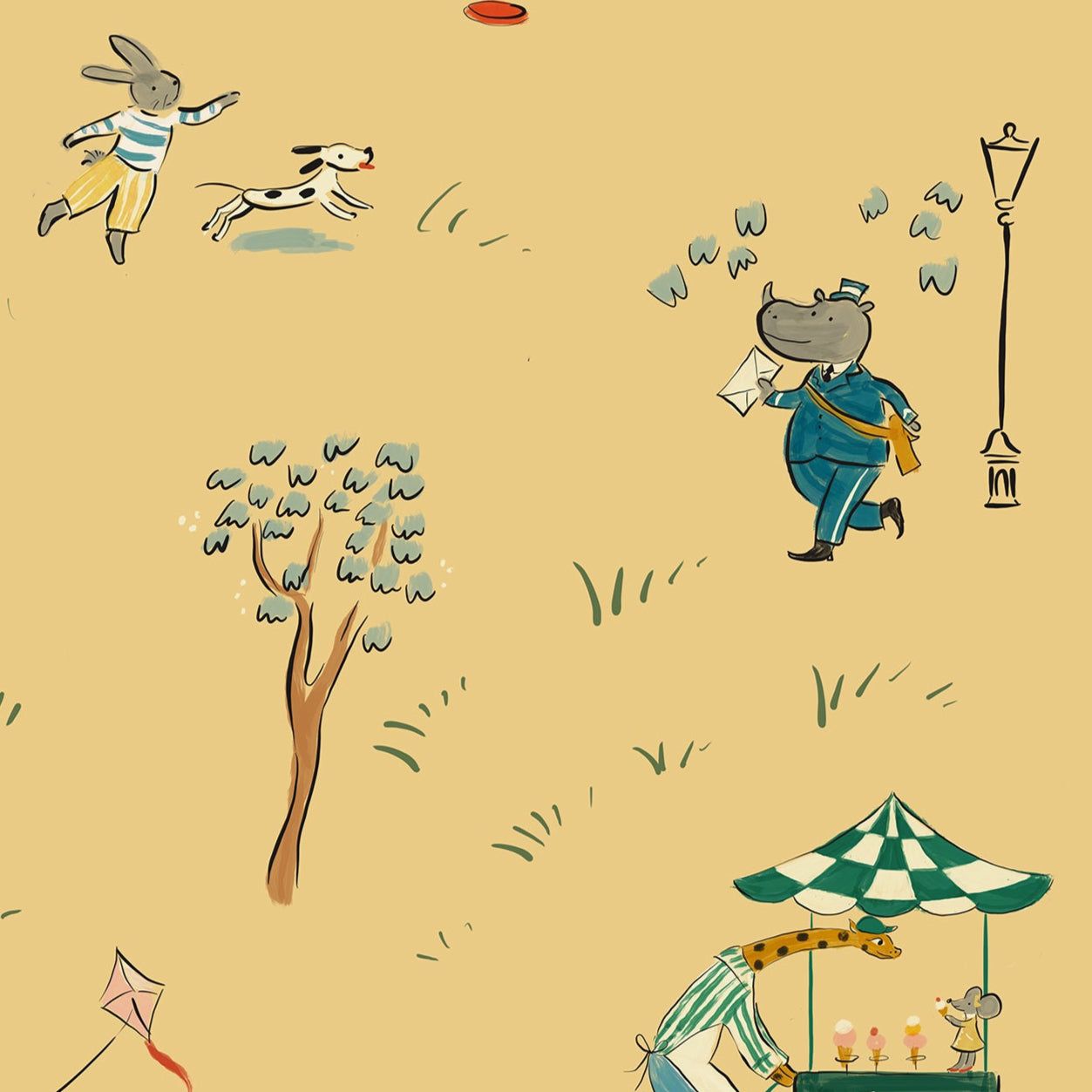1253x1253 Parks Yellow Wallpaper. Removable Kids Room & Nursery Wallpaper