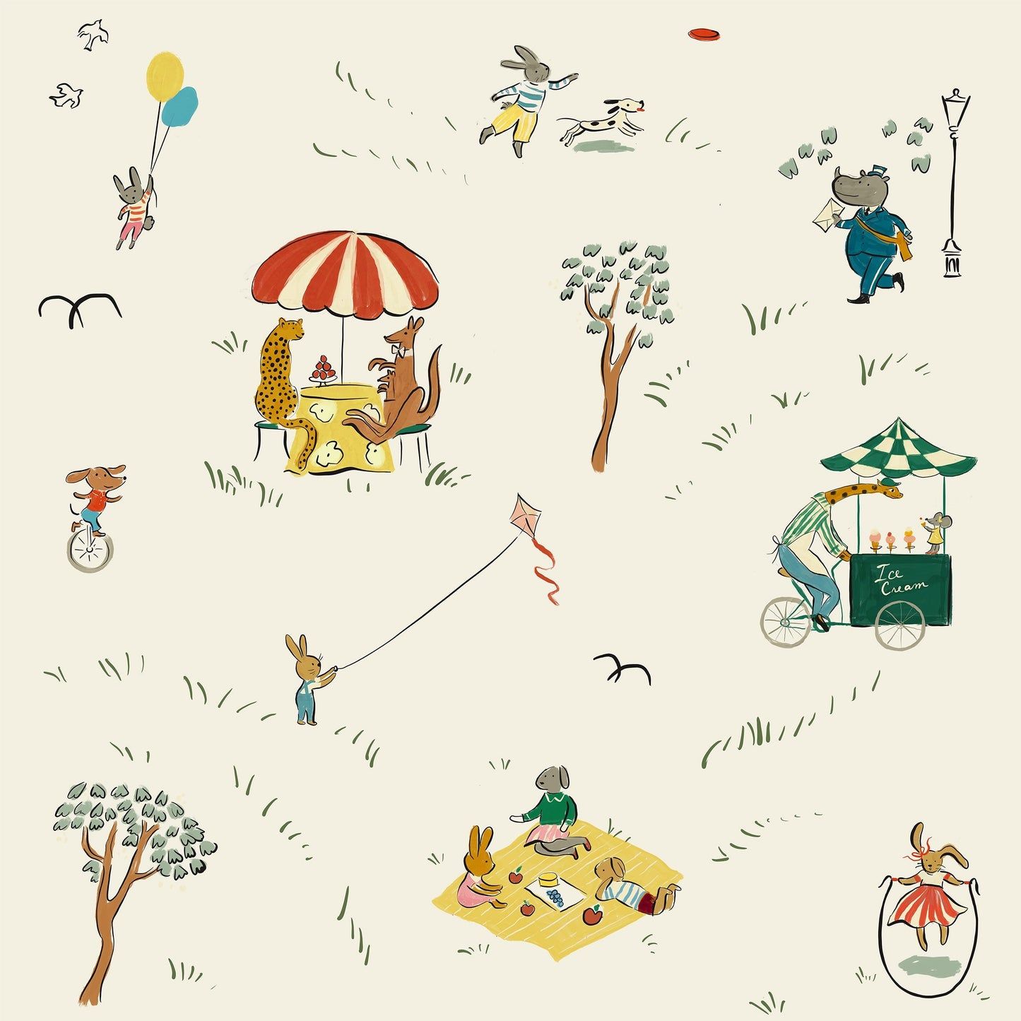 1445x1445 Parks Wallpaper, Cream / Sample (8x11) USA Only