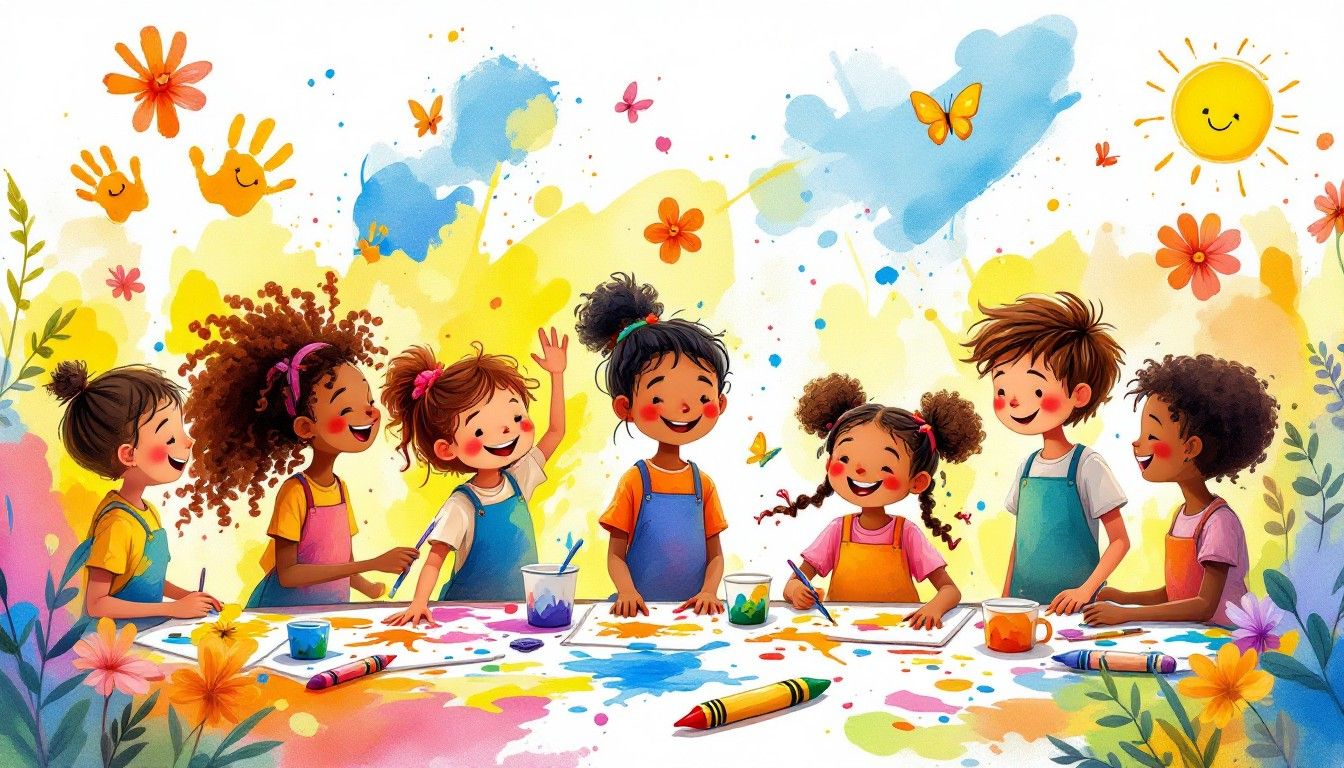 1344x768 Download Creative Kids Painting Image, Illustration, Art