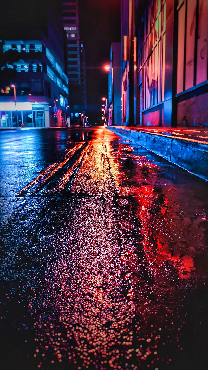 800x1422 HD wet city streets wallpaper