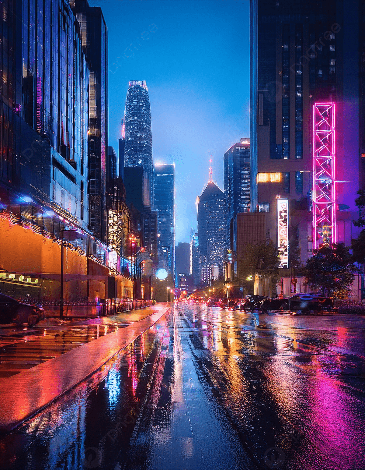 1200x1543 City Street At Night Wet From Rain Photo And Picture For Free Download