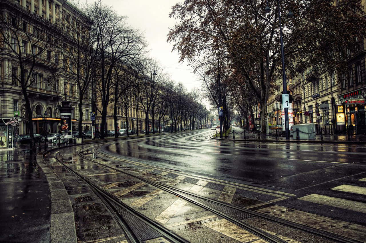 1280x850 Download Empty Street Rain 4k Wallpaper