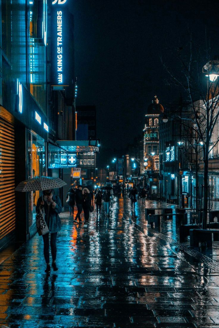 736x1103 Adam Lang. Nighttime cityscape wet streets, Rainy city wallpaper hd, Rainy city background hd