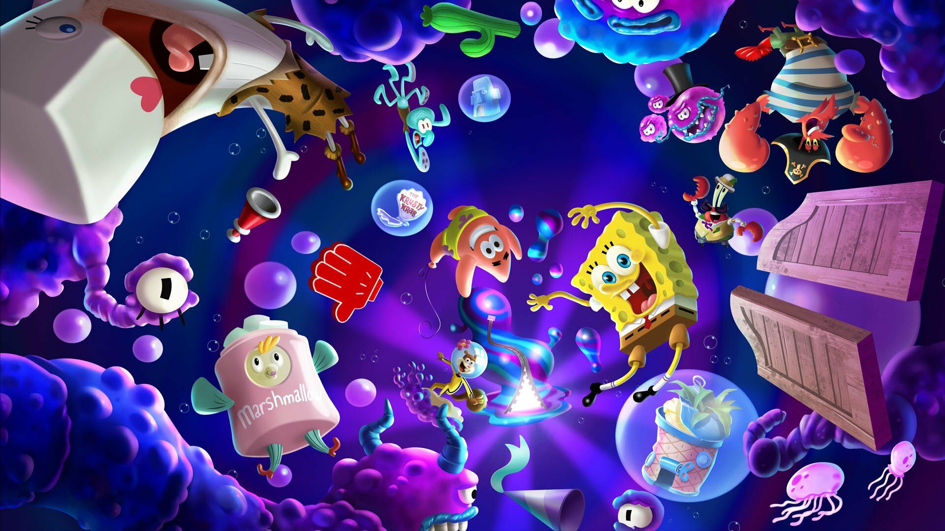 1920x1080 Download Patrick Star SpongeBob SquarePants Video Game SpongeBob SquarePants: The Cosmic Shake HD Wallpaperx1080